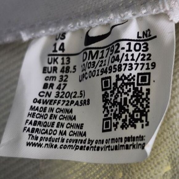 Nike Alpha Menace Elite 3 Mens Size 14 White Green Football Cleats DM1792-103 main image 7